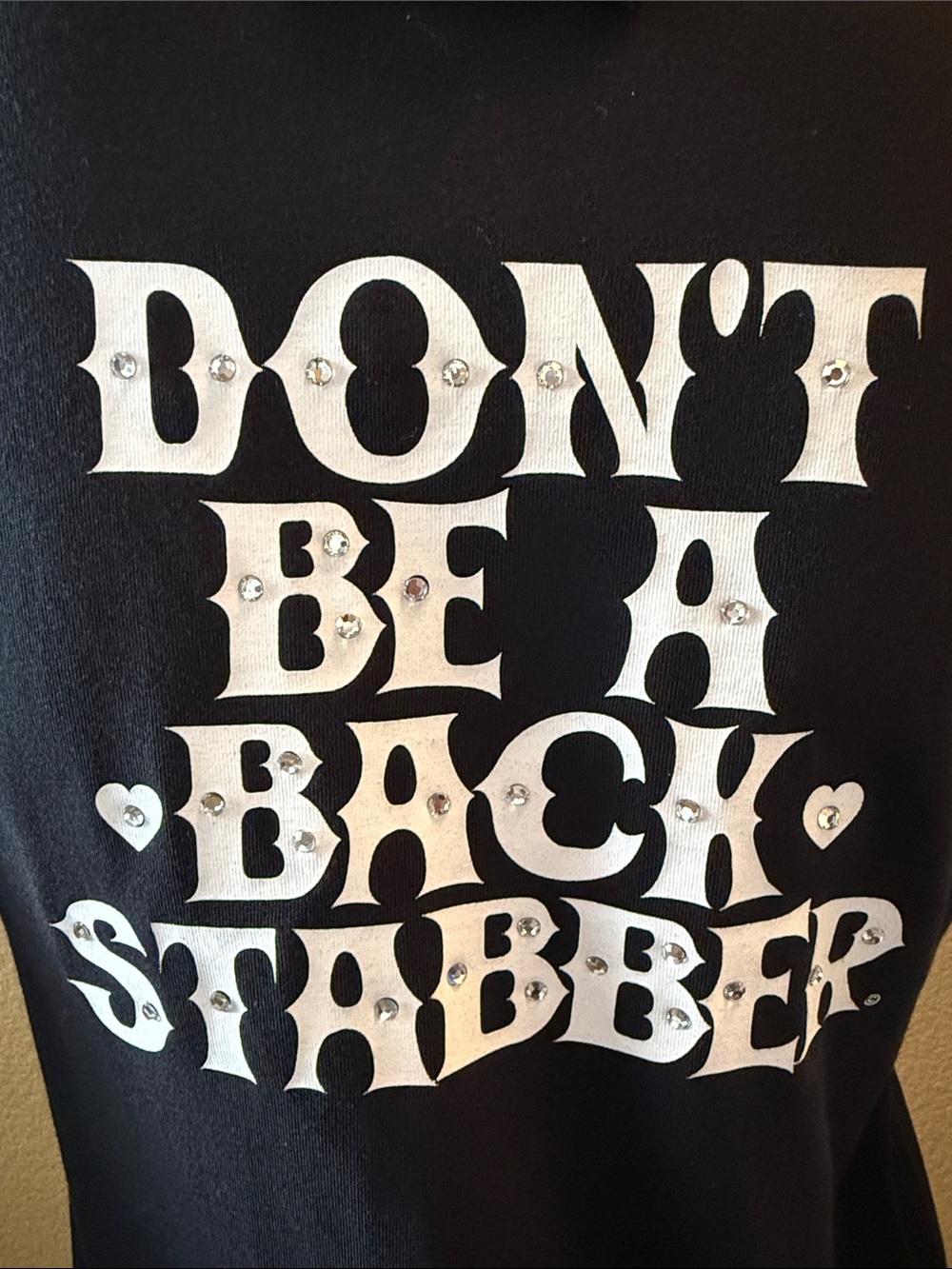 Don't Be a Backstabber Graphic Tee - Black Rare Vintage - Picture 3 of 5